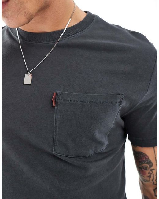 Superdry Blue Essential Washed Pocket T-Shirt for men