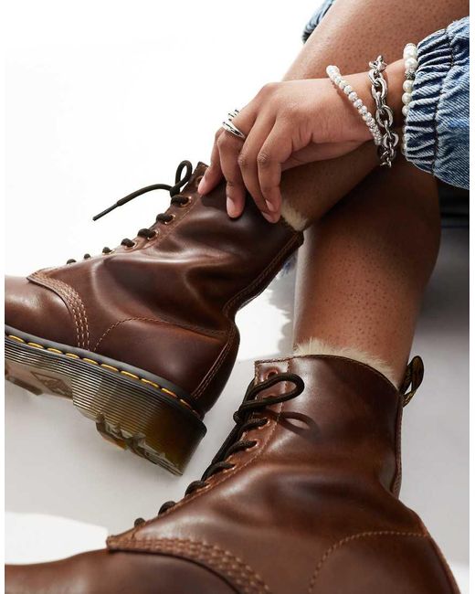 Dr. Martens Blue 1460 Serena Fur Lined 8 Eye Boots