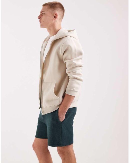 ASOS Green Oversized Bubble Herringbone Jersey Shorts for men