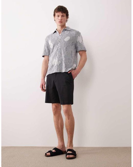 Farah Gray Stoker Short Sleeve Jacquard Knit Shirt for men