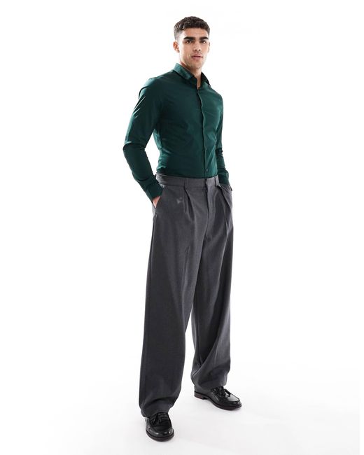 Chemise habillée coupe ajustée - sapin ASOS pour homme en coloris Green