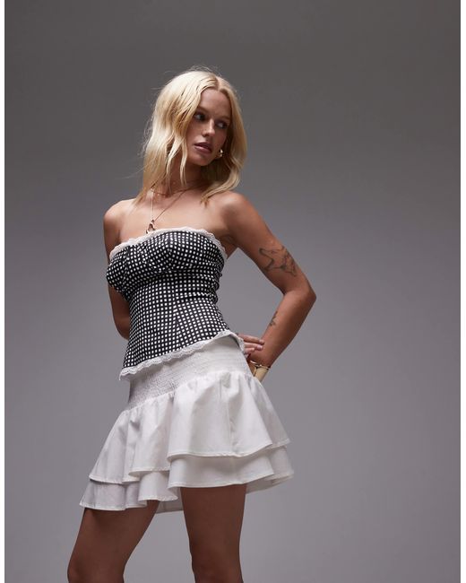 WeWoreWhat Gray Rara Ruffle Mini Skirt