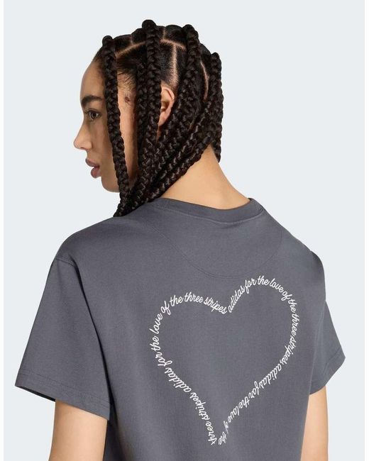 Adidas Originals Gray Embroidery Pack Loose Graphic T-shirt