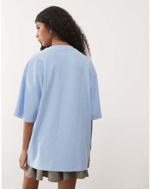 Collusion Blue Oversized Logo Embroidery Tee