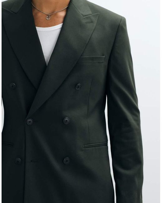 ASOS Green Slim Double Breasted Suit Jacket for men