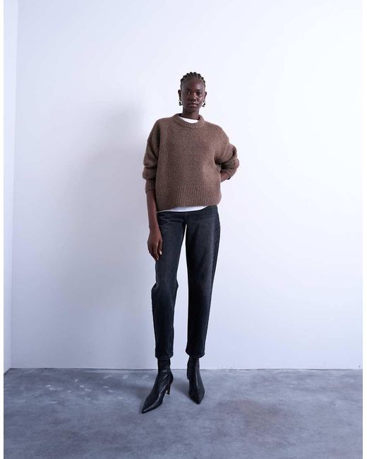 TOPSHOP Gray Mom Jeans