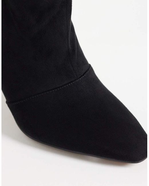 ASOS Black Contessa Cone Heel Slouch Knee Boots