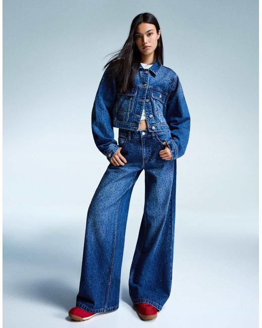 Bershka Blue – gerade geschnittene jeans