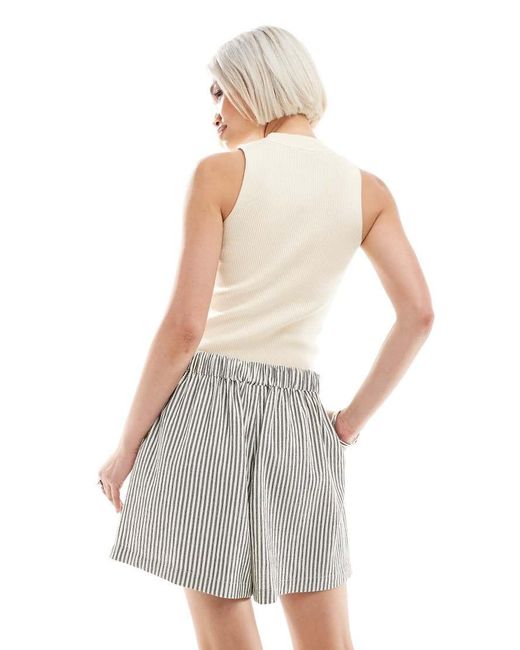 ASOS White Textured Flippy Shorts