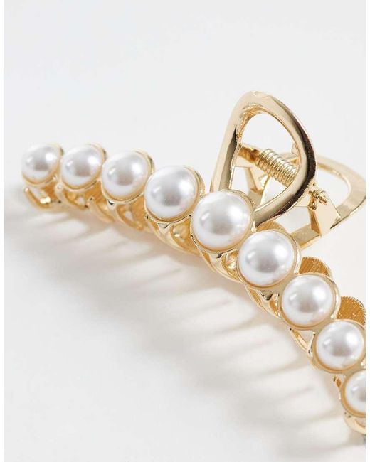 ASOS Natural Hair Claw Clip With Faux Pearl Detail