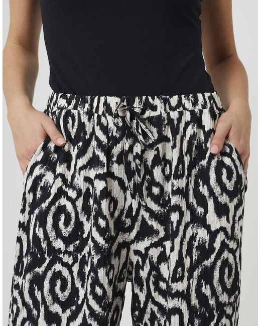 Brave Soul Black Abstract Print Wide Leg Trousers