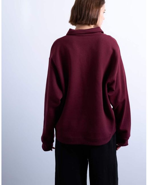 TOPSHOP Purple Polo Sweat