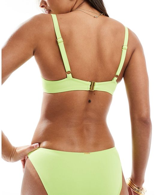 Boux Avenue Green Jamacia Plunge Bikini Top