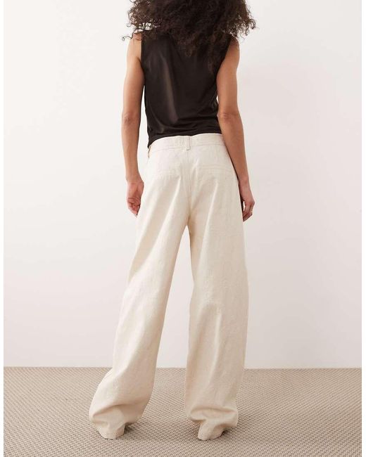 Jdy Natural Embroidery Details Barrel Jeans