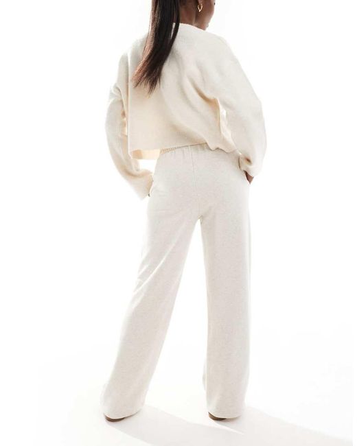 Cotton On White Classic Fleece Wide Leg Tracksuit Pants