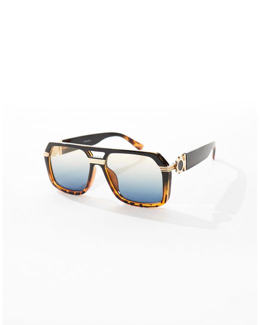 ASOS Brown Aviator Sunglasses for men
