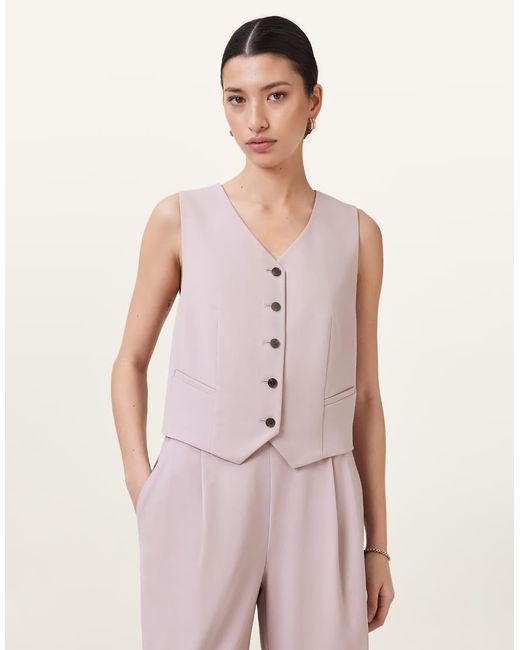 Chaleco Malva Rosado Pastel Aleida De AllSaints de color Pink