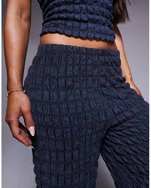 River Island Blue Textured Culotte