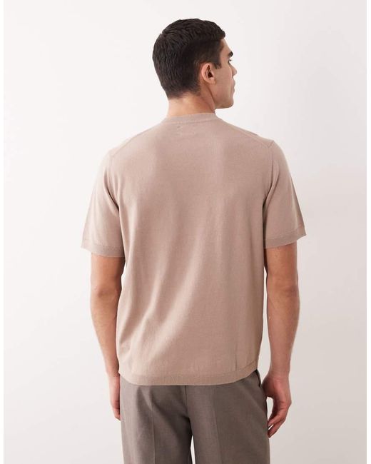 ASOS Natural Essential Relaxed Fine-Knit Crew-Neck for men
