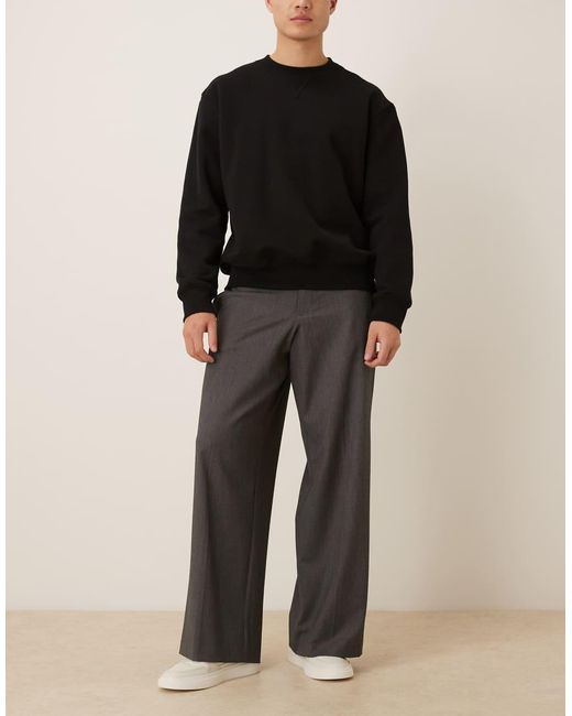 ASOS Black Tailored Loose Leg Trousers for men