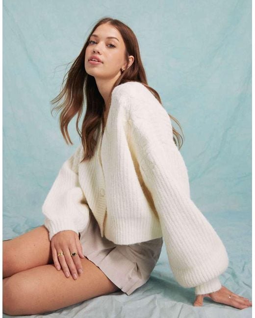 Miss Selfridge White Embroidered Flower Cardigan