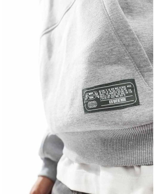 ASOS Oversized Rechte Hoodie Met Labeldetail En Print Op De Achterkant in het Gray voor heren