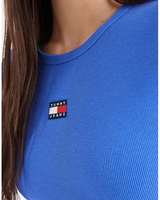 Tommy Hilfiger Blue Badge Logo Rib Slim Fit T-shirt