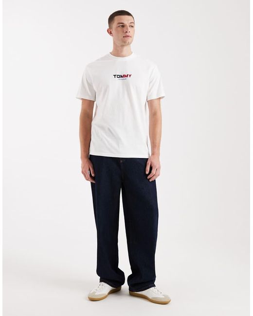 Tommy Hilfiger White Backprint Relaxed Fit T-shirt for men