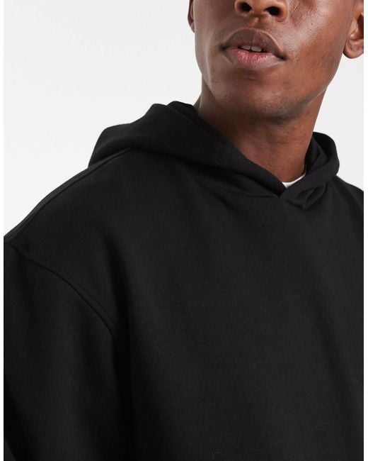 ASOS – essentials – 2er-pack kapuzenpullover und sweatshirt in Black für Herren