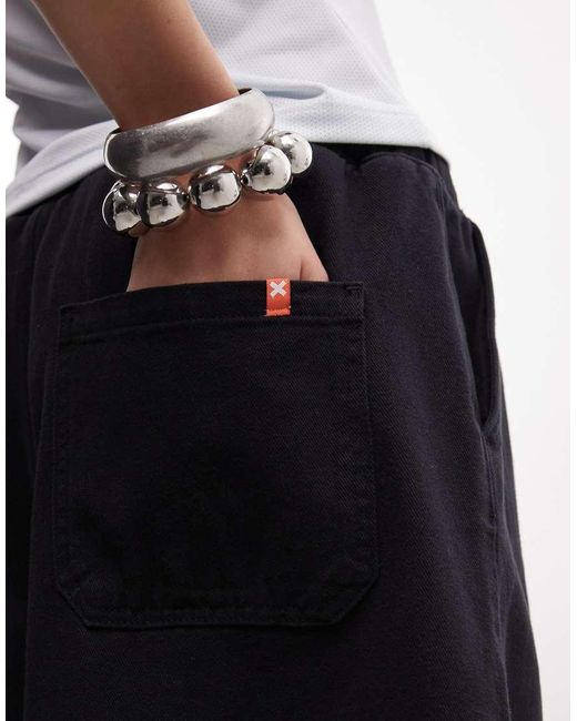 Collusion White Pull On Longline Jort