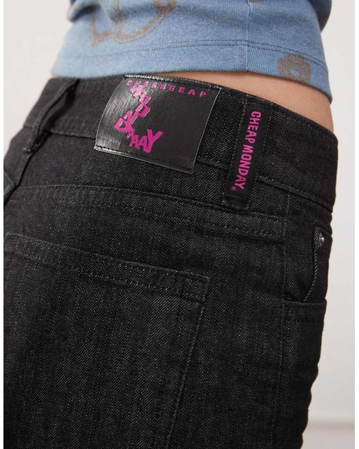 Cheap Monday Black Poser Mid Rise Wide Leg Skater Jeans
