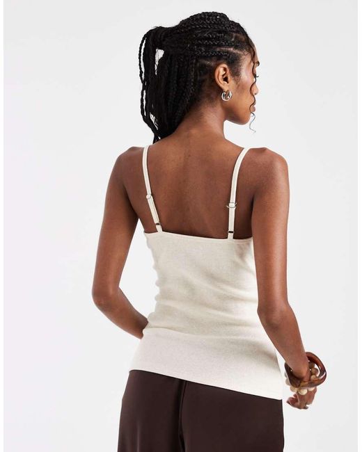 Hollister White Lace V Neck Front Cami