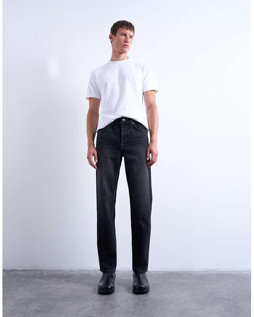 Topman Blue Rigid Straight Jean for men