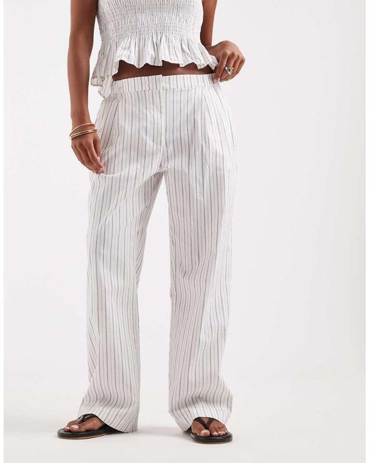 Vero Moda White Poplin Wide Leg Pull On Trouser Co-ord