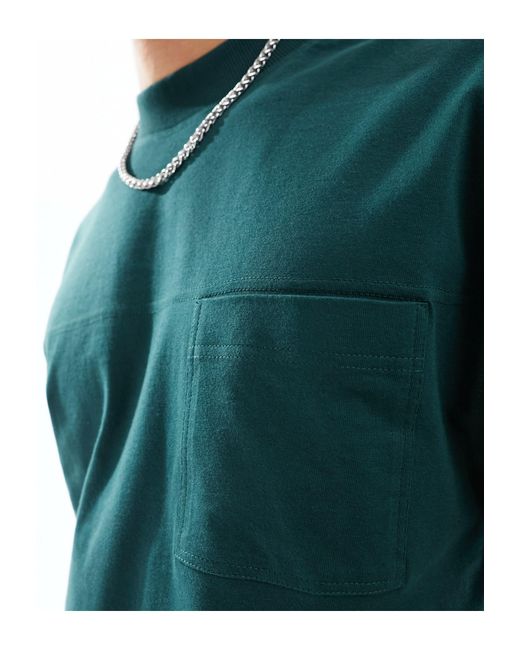 T-shirt à col roulé avec poche - vert foncé ASOS pour homme en coloris Blue