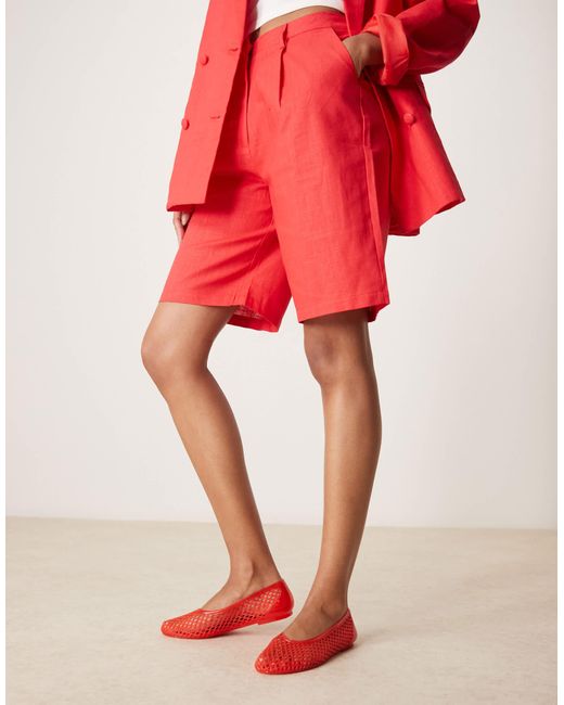 ASOS Red Lattitude Jelly Weave Ballets