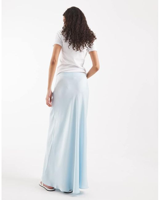 Vero Moda White Satin Bias Midi Skirt