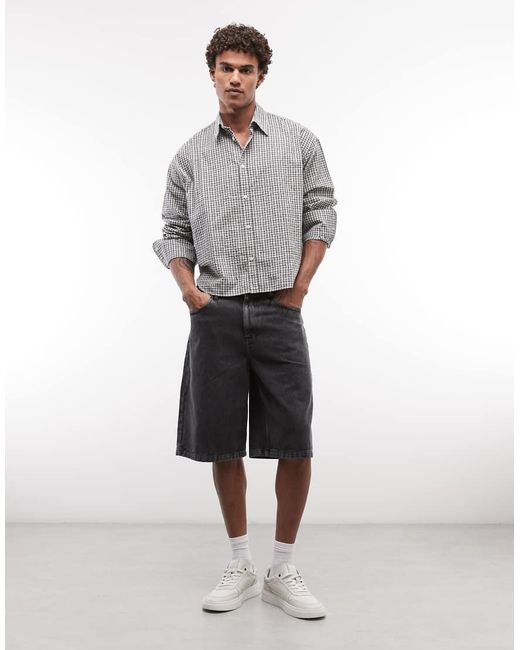 Weekday Gray Boxy Fit Long Sleeve Shirt for men