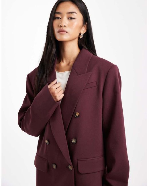 ASOS Tailored Double Breasted Power Shoulder Blazer