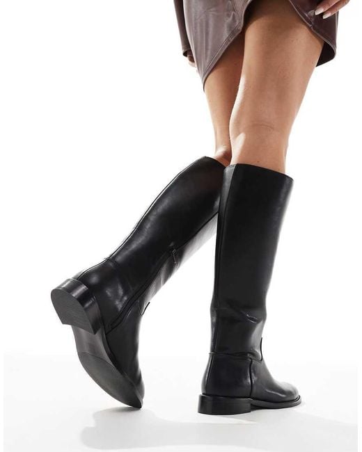 London Rebel Black Scarlett Refined Riding Boots