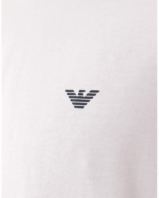 Emporio Armani White Bodywear 2 Pack Logo T-shirts for men