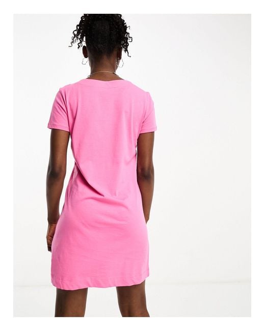 Vestido rosa estilo camiseta con logo Love Moschino de color Pink