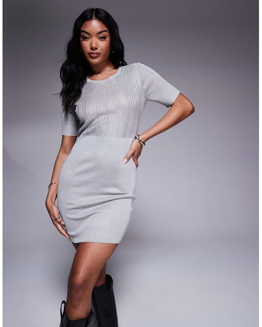ARMANI EXCHANGE Black Metallic Knitted Bodycon Mini Dress