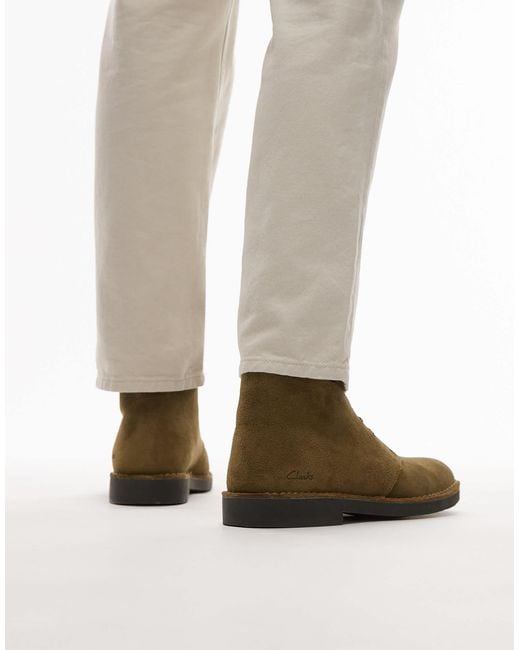 Clarks – desert evo – stiefel aus wildleder in Green für Herren