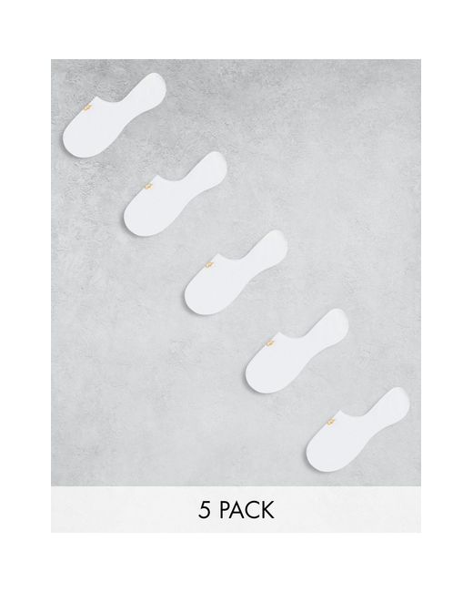 Farah White 5 Pack Invisible Socks for men