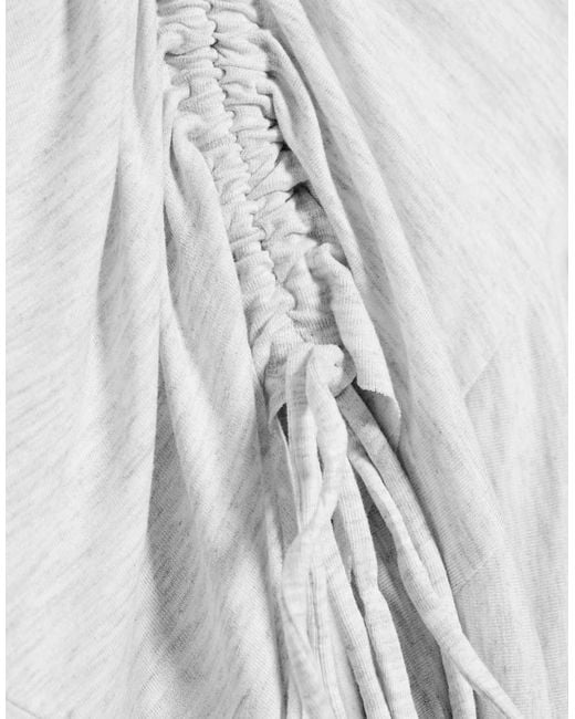 Monki White Asymmetric Ruched Mini Skirt