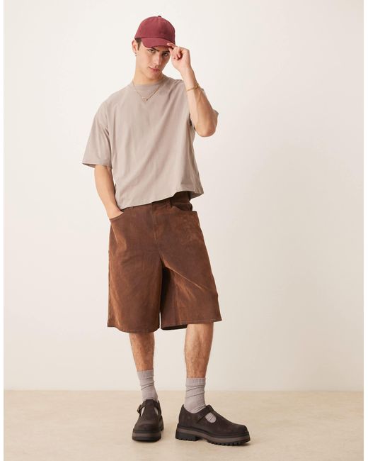 ASOS – boxy fit oversize-t-shirt in Brown für Herren