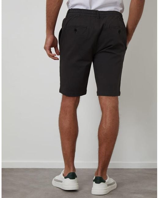 Threadbare Black Elasticated Waist Stretch Chino Shorts for men
