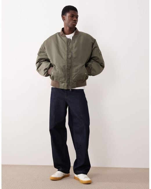 ASOS Green Oversized Bomber Jacket for men