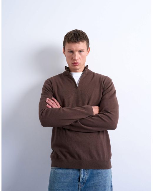 Topman – essential – strickpullover in Brown für Herren